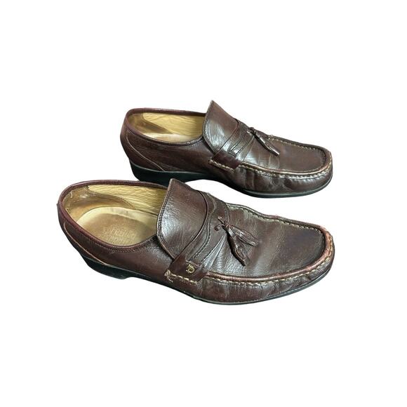 French Shriners Mens Size 9 1/2 W Slip On Loafer Shoes Brown - Picture 1 of 10